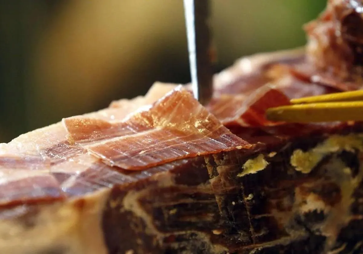 A freshly plated dish of Iberian ham